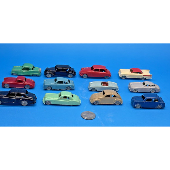 1950s INGAP Italy Set 12 Plastic cars,Various Models Numbered 1-12 Train Scenery - Picture 1 of 16